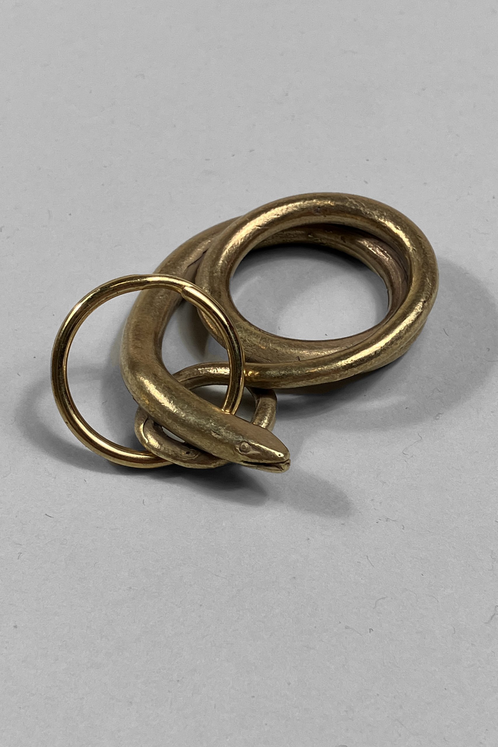 Lost Wax Cast Brass Slow Worm Keyring