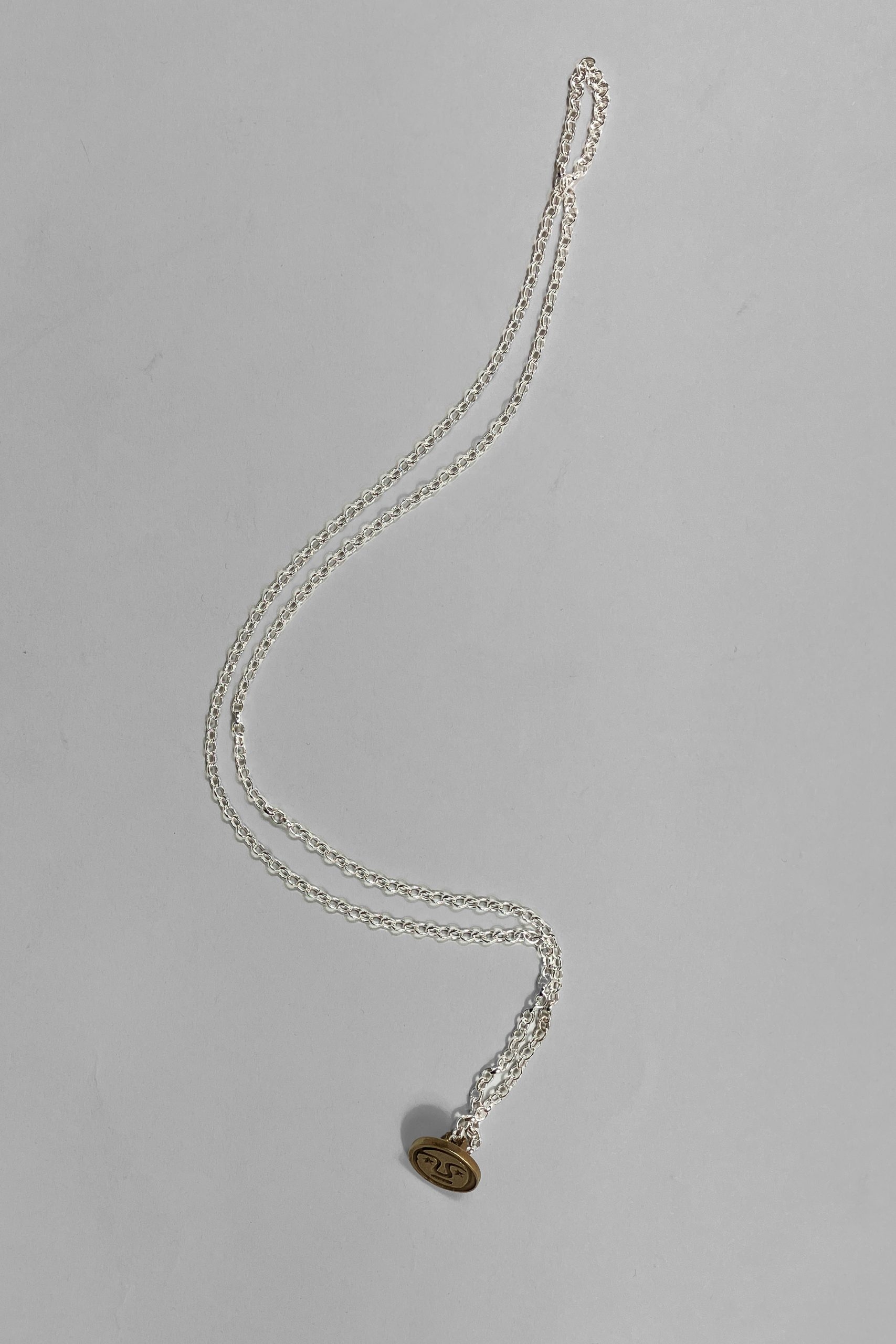 Lost Wax Cast Brass PENNA Button Necklace