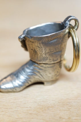 Lost Wax Cast Brass Elephant's Boots Keyring