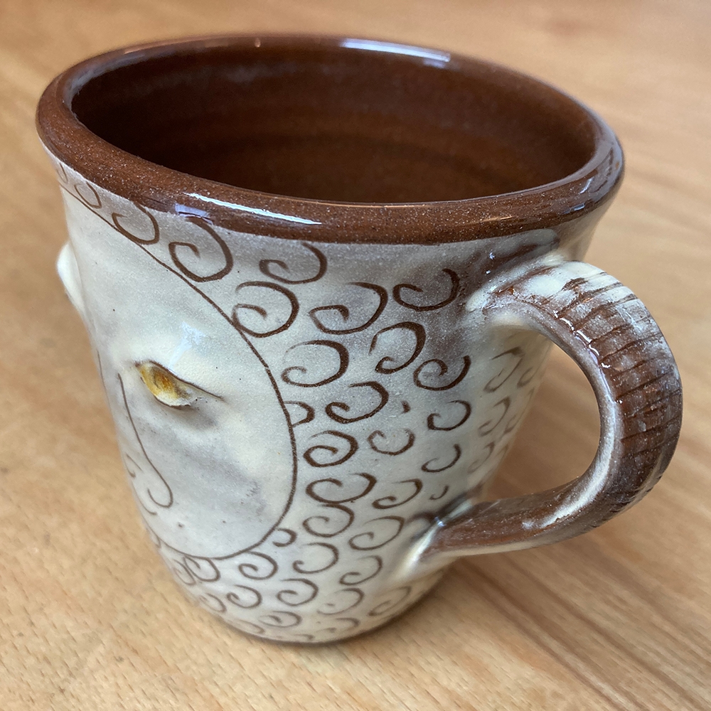 Sgraffito Hand-thrown Coffee Mug