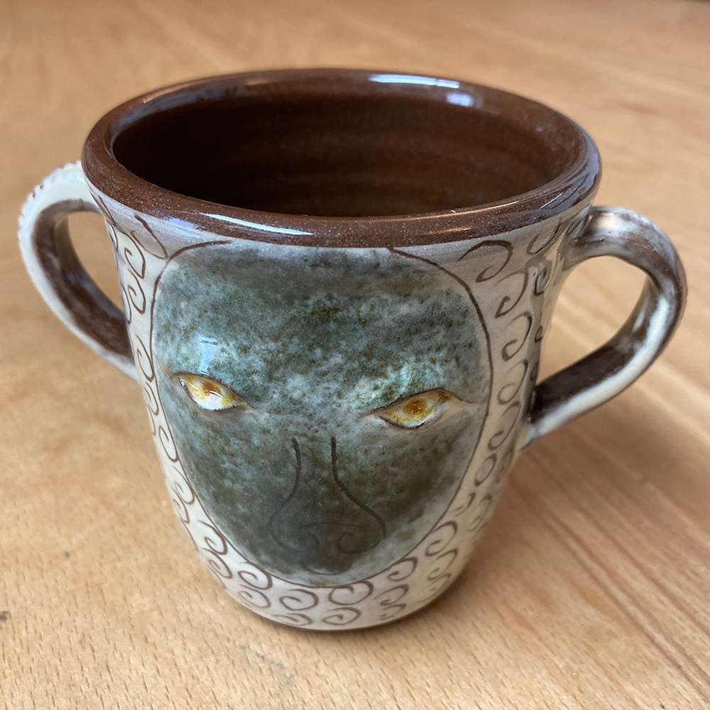 Sgraffito Hand-thrown Coffee Mug