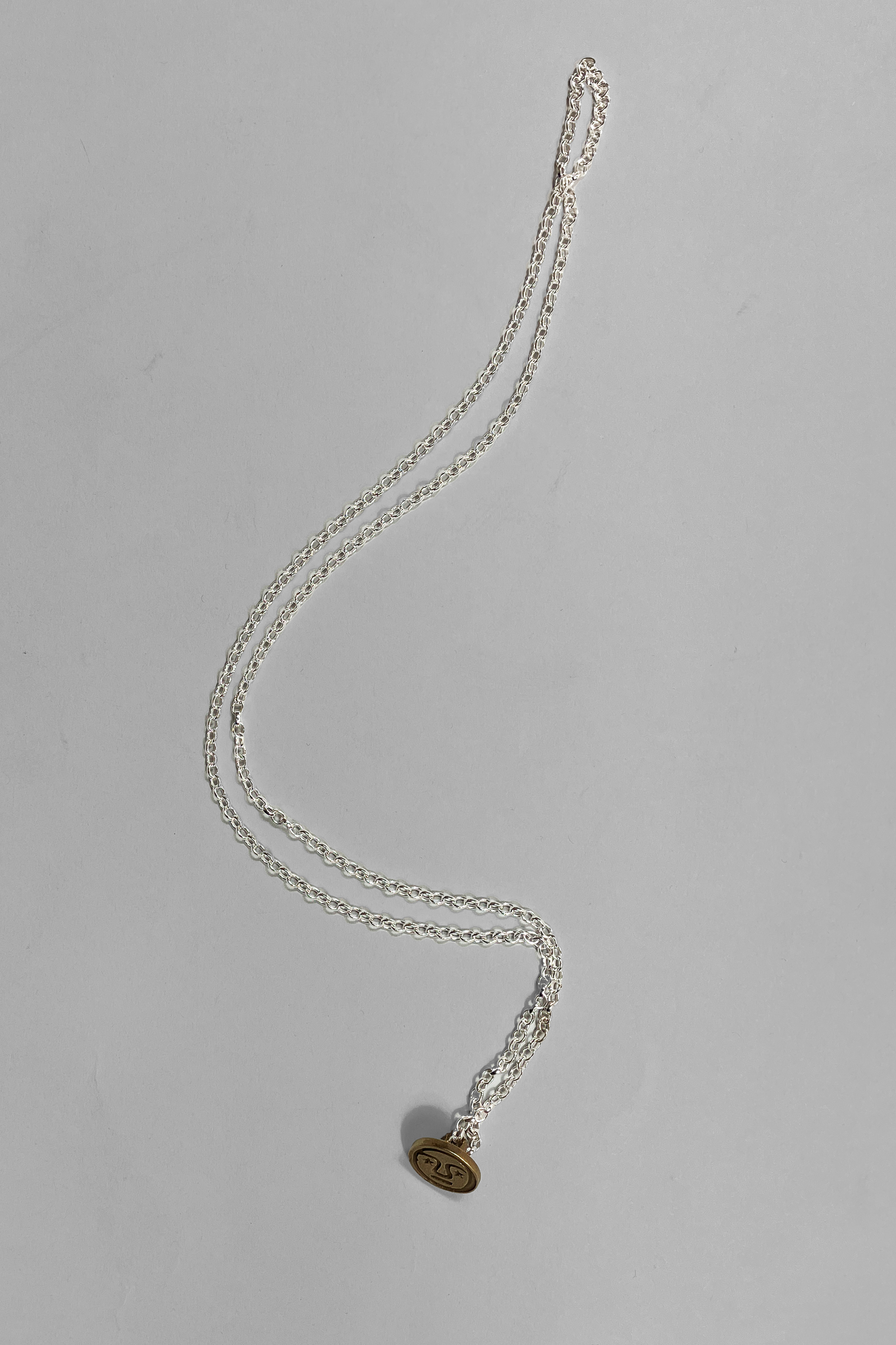 Lost Wax Cast Brass PENNA Button Necklace image 1